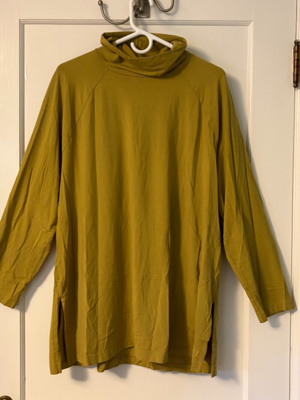 J Jill luxe supima everyday turtleneck tunic chartruese green size 2x fall